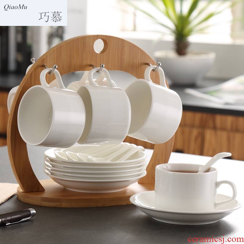 Nordic Qiao mu DHT contracted ceramic coffee cup set the whole afternoon tea tea coffee set of six times