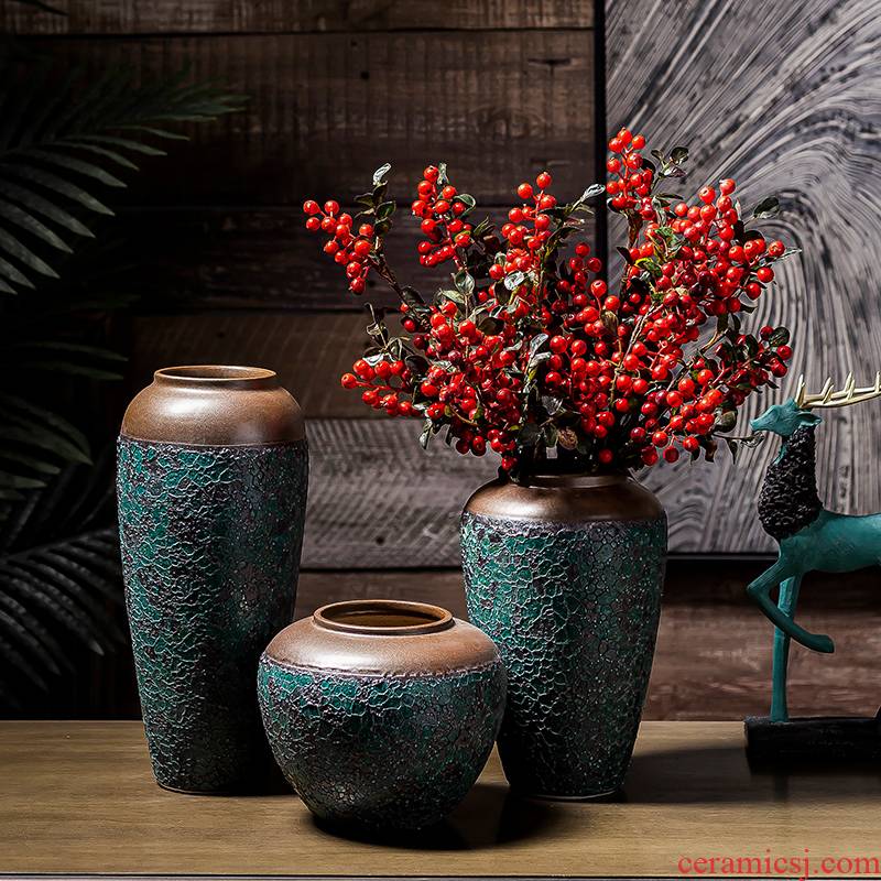 New Chinese style table jingdezhen ceramics vase son crafts TV ark, dried flowers, flower arrangement sitting room adornment is placed