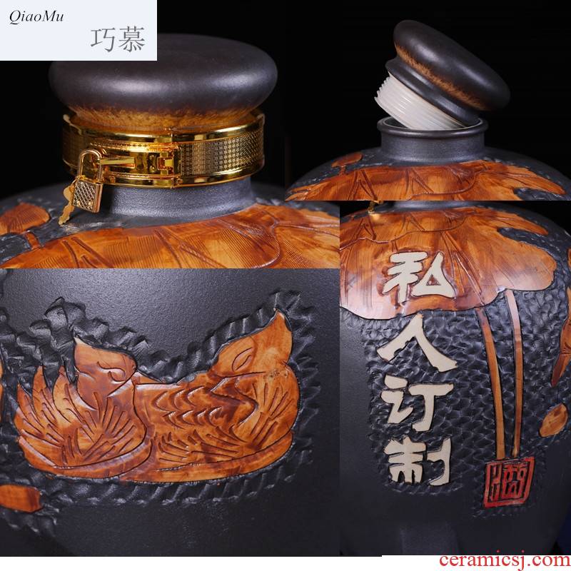 Qiao mu jingdezhen jar empty bottle ceramic 30 jins 50 jins mercifully it manually jars hip home wine