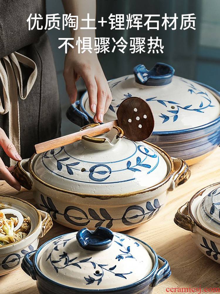 Casserole ears ceramic saucepan stone bowl small household gas soup rice casseroles Japanese stewing pot simmering