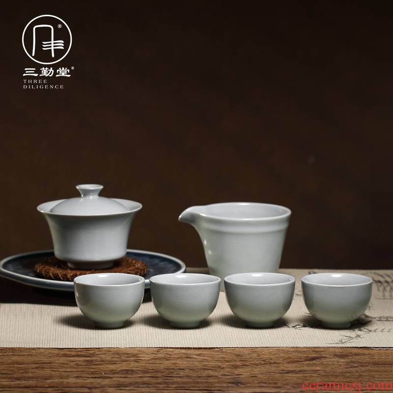 Three frequently hall your up kung fu tea set jingdezhen ceramic cups tureen slicing can raise TZS398 fair keller