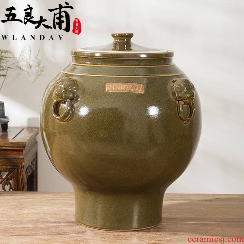 Archaize of jingdezhen ceramic wine jars with leading domestic 30 jins of 50 kg 150 aged old big it