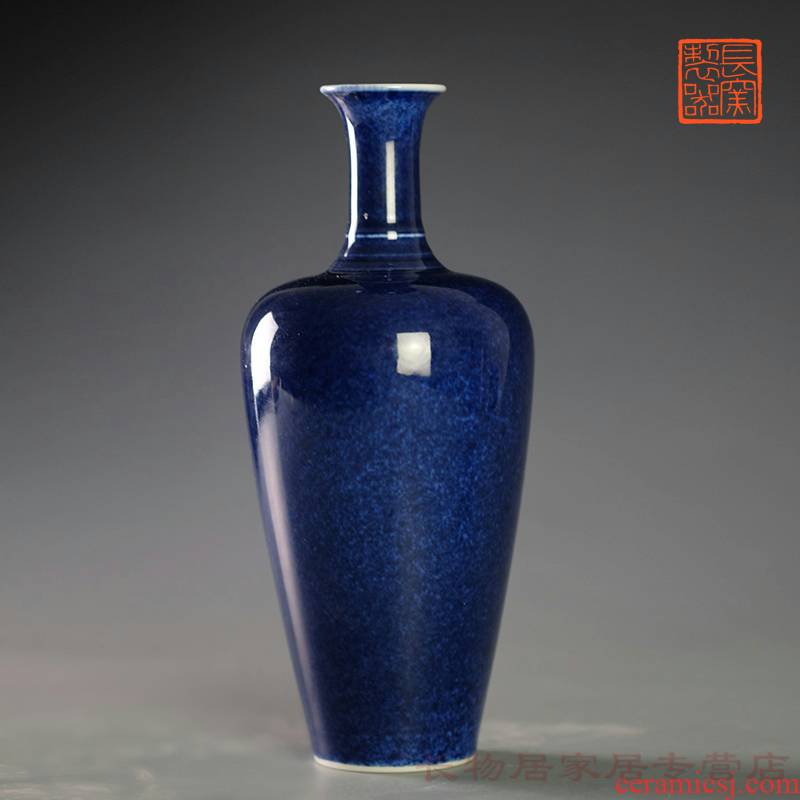 Making those offered home - cooked ju long up with blue glaze movement of bottles of Chinese style household retro floral outraged furnishing articles furnishing articles jingdezhen hand