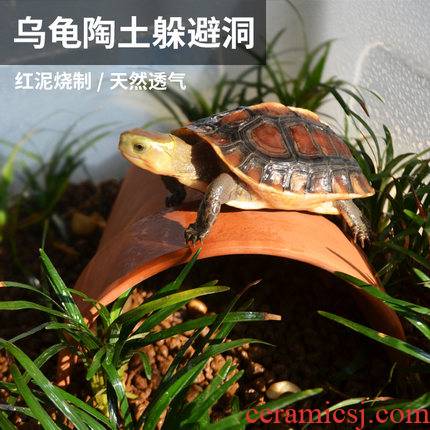 Huang yuan climbed a turtle cylinder from the roof terrace tile ceramic turtle cave house nest to get landscaping roof terrace humidifying aquarium