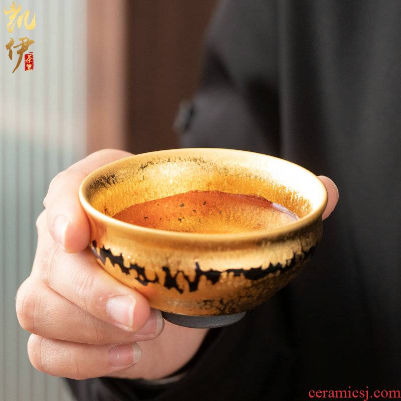 Zeng, Guangxu hand made beam type yellow marigold kung fu masters cup tea cups sample tea cup TaoTie tire personal tea cup