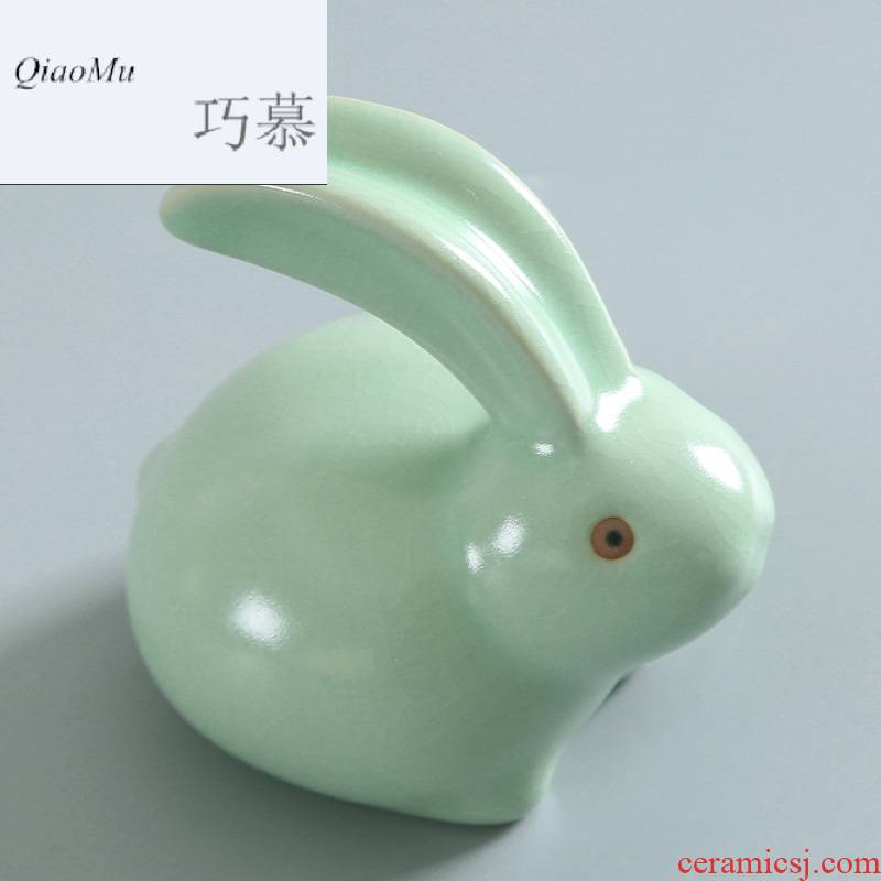 Qiao mu exquisite furnishing articles your up tea spoil your porcelain tea sets accessories ceramics play rabbit tea to keep open piece of product