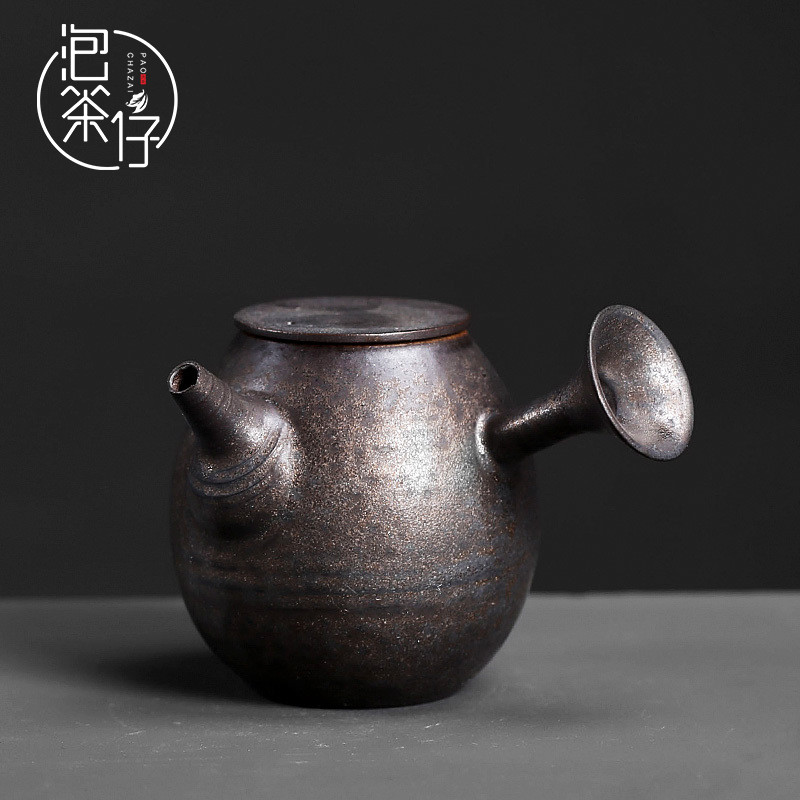 Japanese coarse pottery gold ceramic side pot of single teapot kung fu tea set home antique old ceramic tea