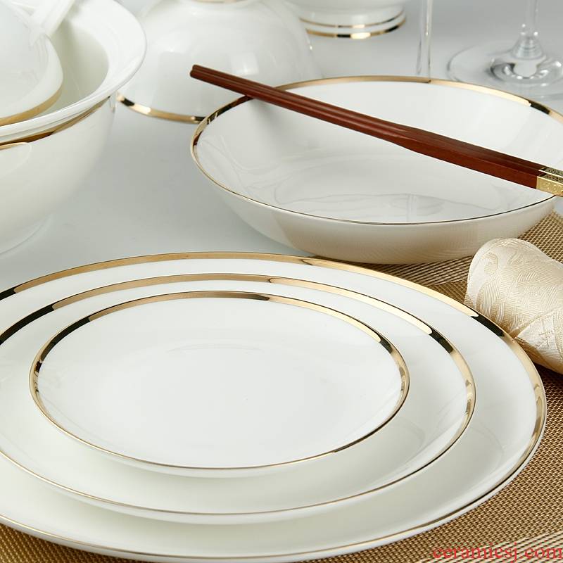 Qiao mu 【 】 tangshan ipads porcelain tableware dishes suit ceramic tableware in up phnom penh
