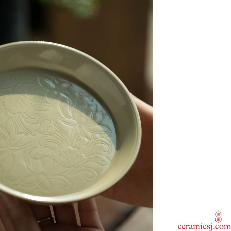 Up with pot bearing jingdezhen ceramic pot bearing dry terms Taiwan kungfu tea pot mat pot dish saucer dish