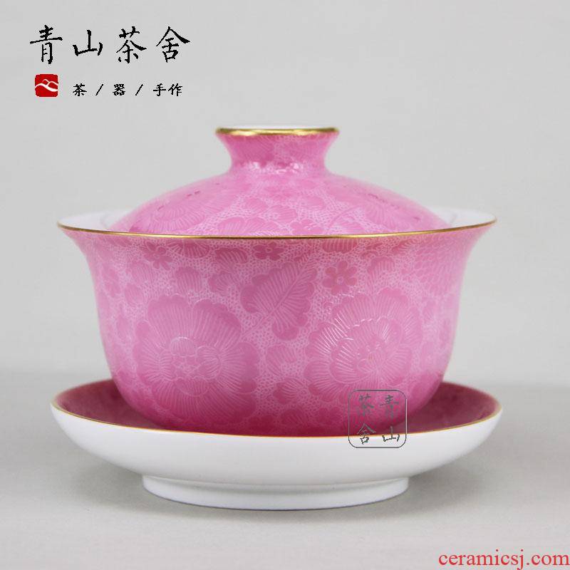Submerged wood jingdezhen hand - made tea bowl cups fuels the steak flowers only three tureen tureen hand - made pastel steak