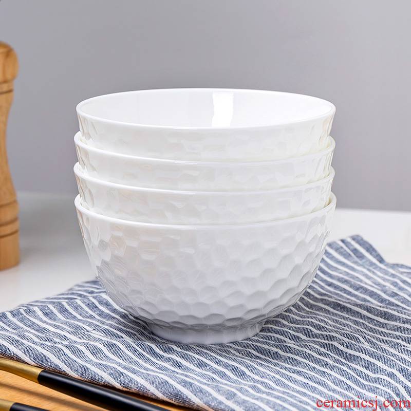 Jingdezhen ipads bowls of household suit white bread and butter rice bowls rainbow such use tableware ceramic bowl to eat white bowls