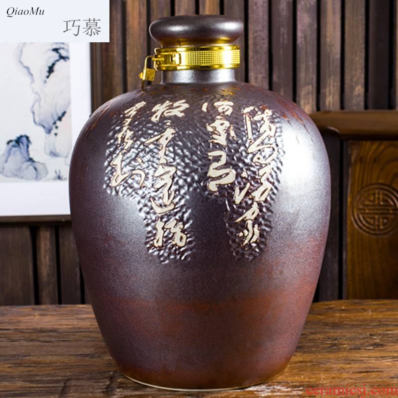 Qiao mu jingdezhen jar empty bottle ceramic 10 jins 20 jins mercifully it manually hip flask home outfit wine capacity