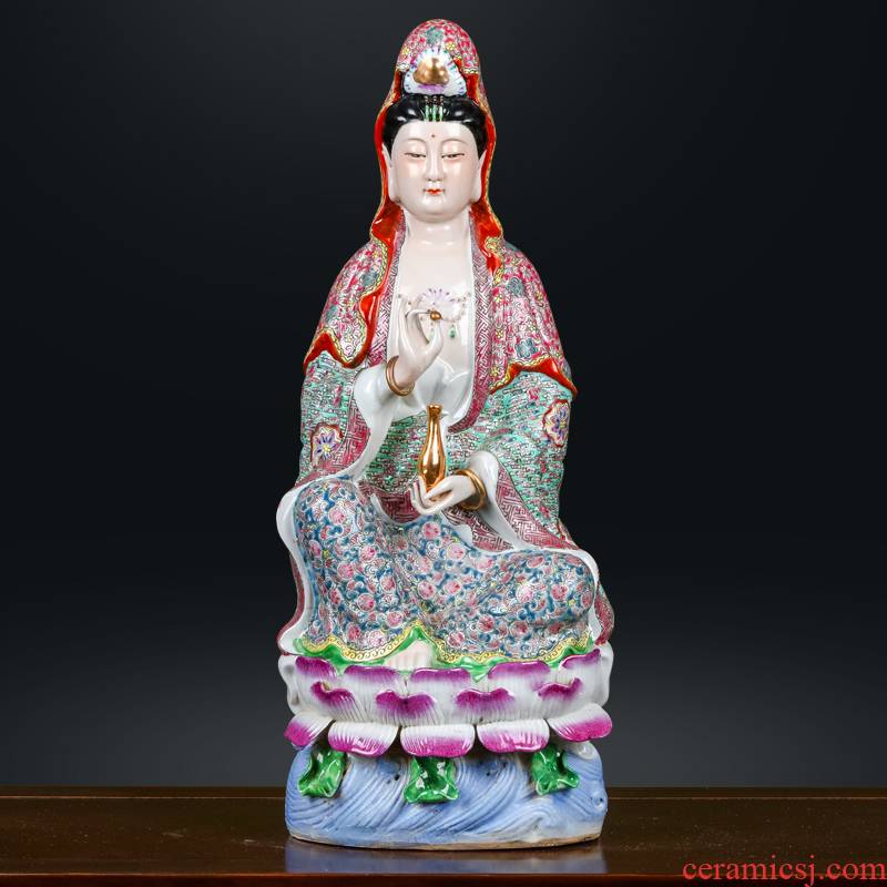 Jingdezhen ceramics craft in the south China sea guanyin Buddha sitting room place worship avalokitesvara home decoration