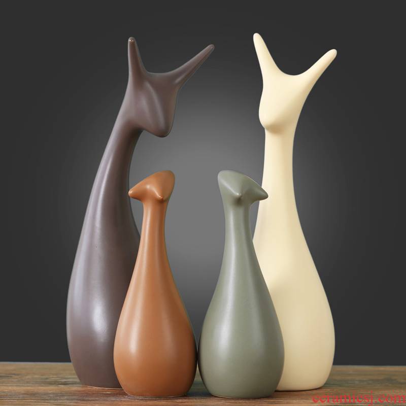 Nordic three deer furnishing articles household act the role ofing is tasted creative living room TV cabinet desktop ceramic decoration decoration gifts