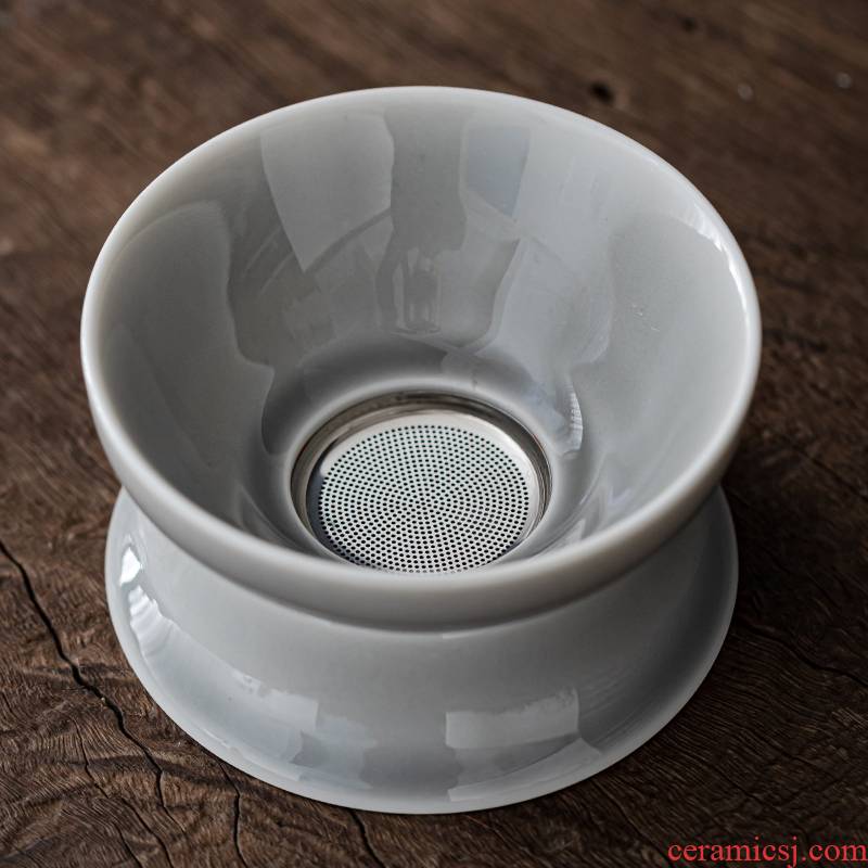 Japanese tea plant ash filter creative) tea tea tea filter insulation ceramic tea set tea strainer restoring ancient ways