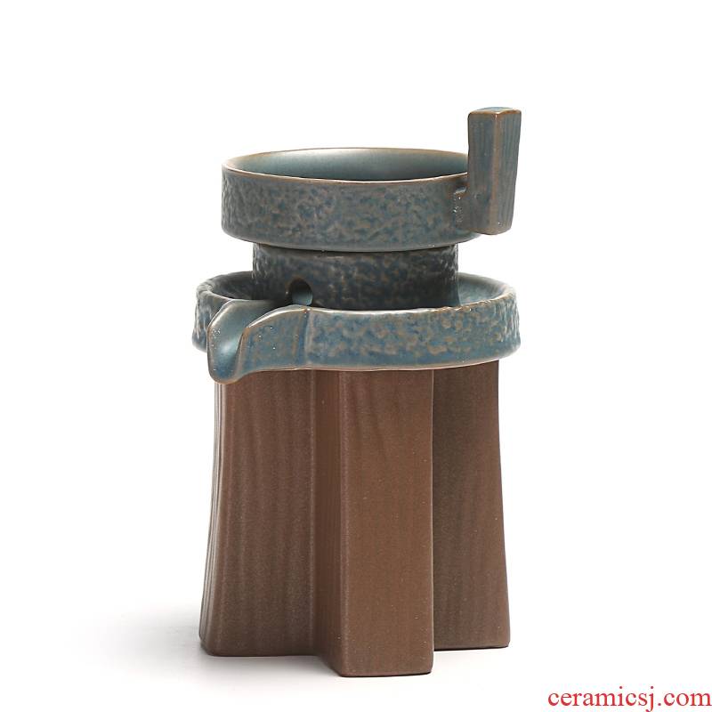 Qiao mu coarse pottery) fortunes stone mill suit creative tea kungfu tea filter filter net cloth tea taking