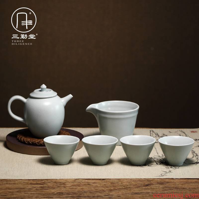 Three frequently hall of a complete set of tea set suits for your up with jingdezhen ceramic keller cup lid to use household head TZS399 8