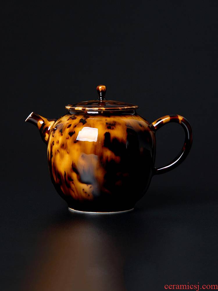 Jizhou up hawksbill kung fu tea teapot jingdezhen glaze ceramic little teapot single pot of tea by hand, household