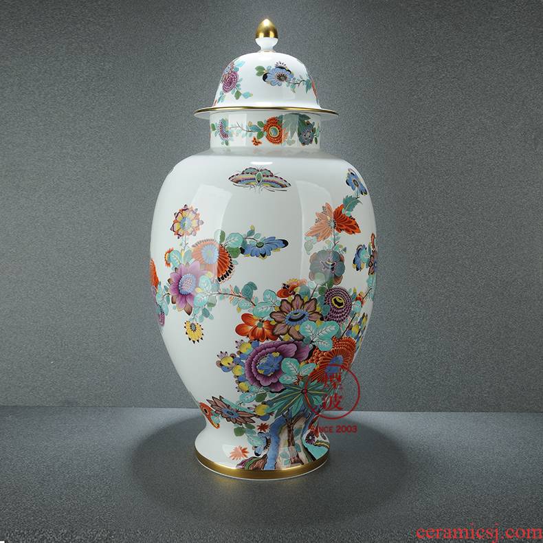 German mason MEISSEN mason meisen porcelain & other; Oriental coloured drawing or pattern grain & throughout; The vase general tank