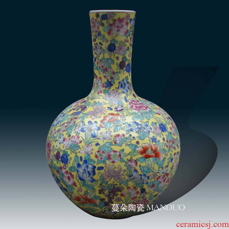 Jingdezhen hand - made flower vase elegant decoration flower is the pastel sky decorative vase