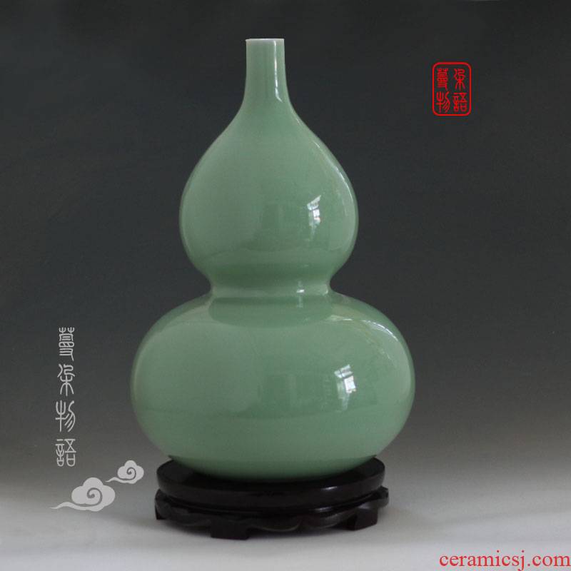 Celadon shadow green treasure gourd gourd vase porcelain vases fashion contracted porcelain bottle gourd shape