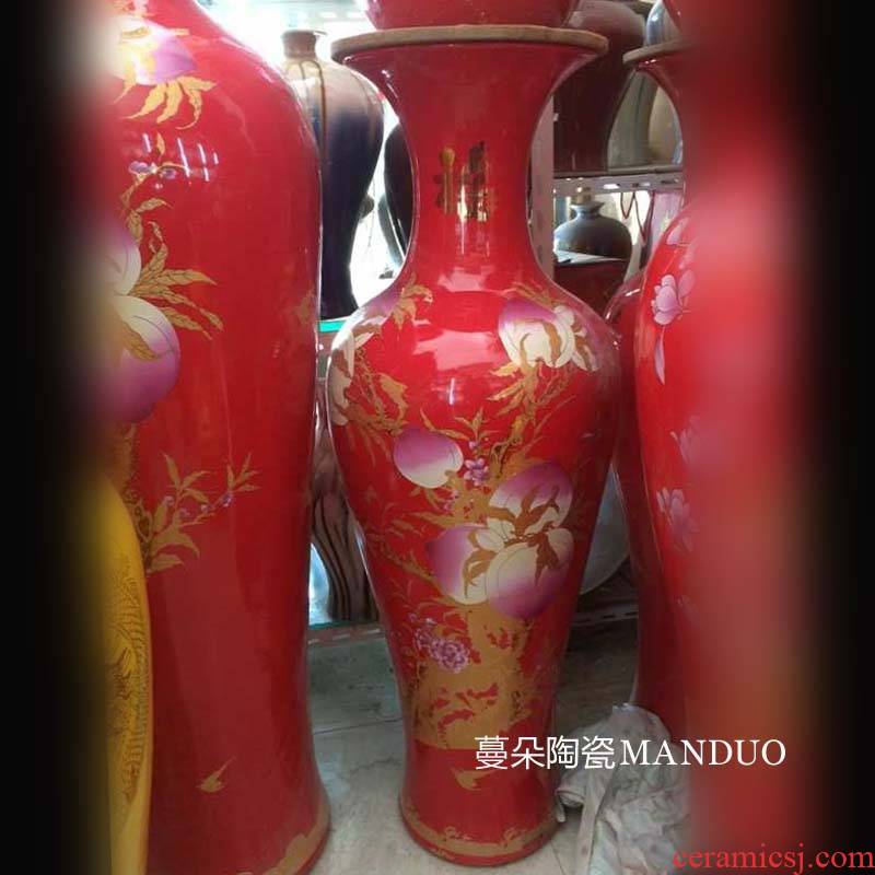 Jingdezhen festive red feel supplies ceramic furnishing articles furnishing articles vase gifts auspiciousness in marriage