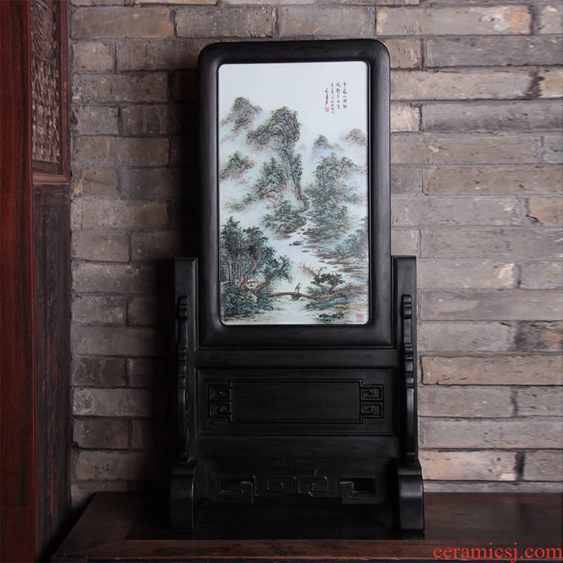 Jingdezhen ceramic plate made porcelain engraving hand - made ceramic artist reside adornment accessories furnishing articles on screen