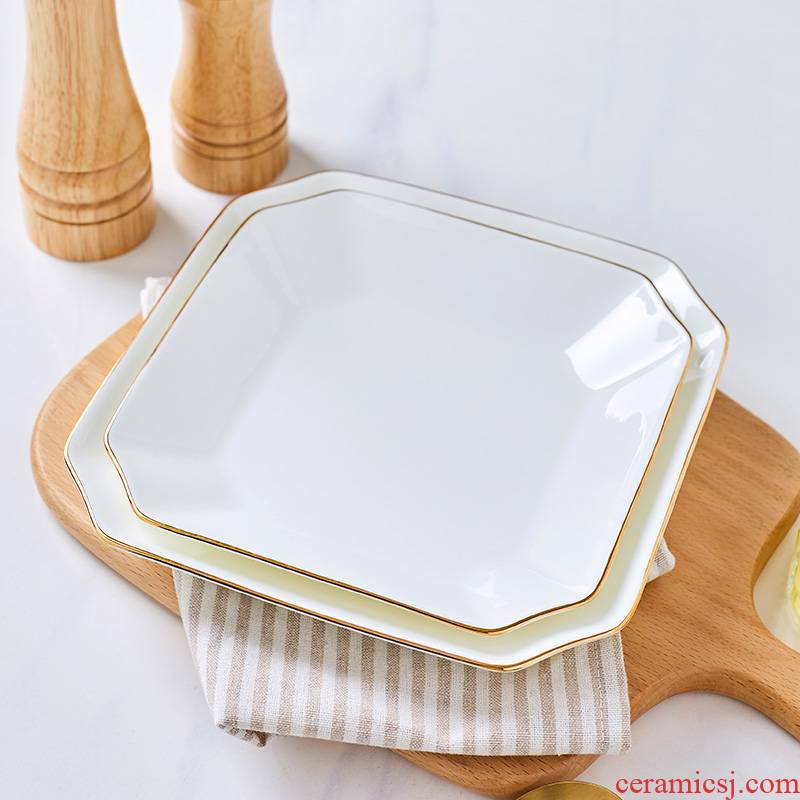 Ipads child household porcelain ceramics tableware square Nordic creative new sand plate microwave up phnom penh dish plate