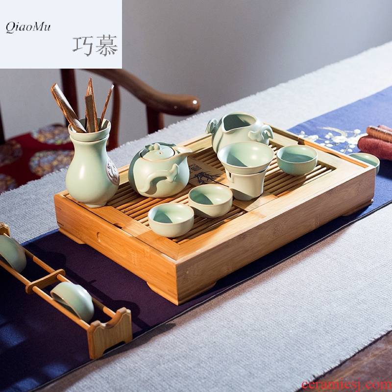 Qiao mu CMJ your up ceramic tea set of a complete set of the home of kung fu tea tray lid bowl tea tea sea) taking