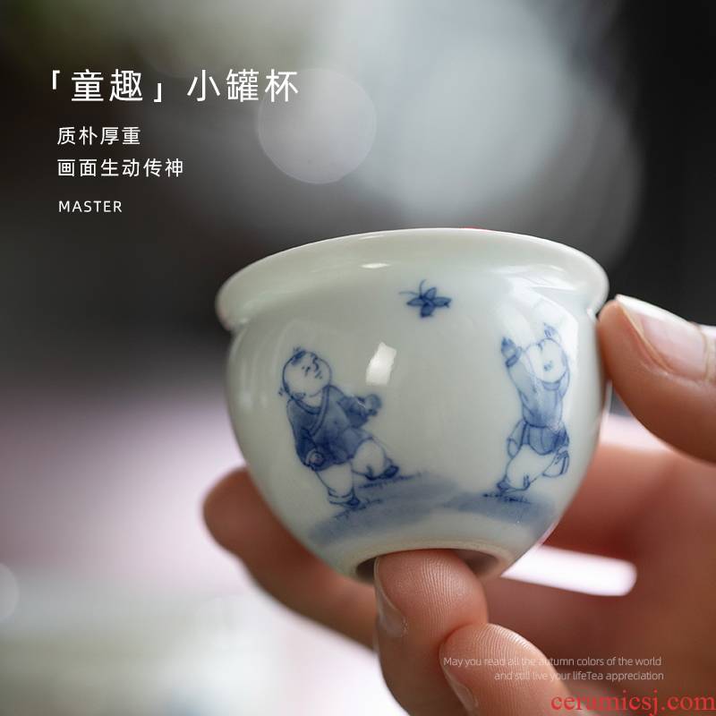 Mountain sound jingdezhen pure manual hand - made tong qu pot cup cup master cup personal special tea cups