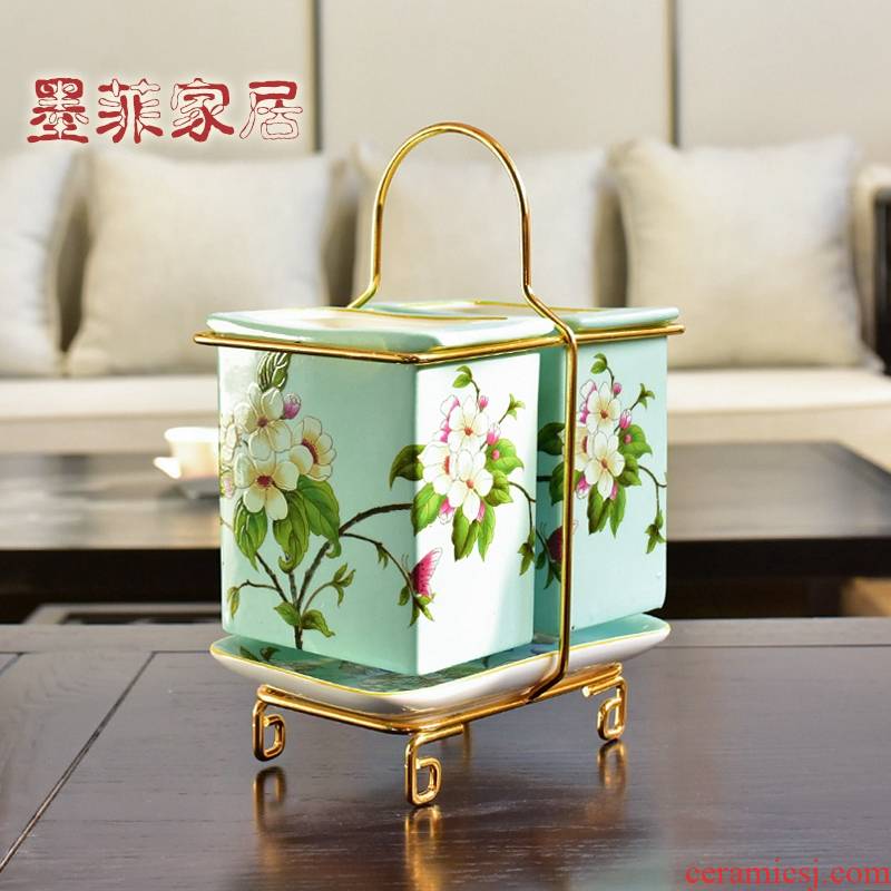 New Chinese style creative ceramic furnishing articles informs the anti - mold cylinder kitchen receive handicraft decoration home decoration