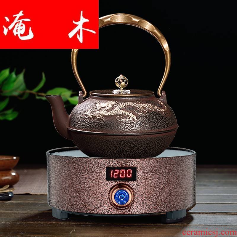 Submerged wood auspicious dragon cast iron pot of electric TaoLu suit uncoated iron teapot iron bottles of cooking kettle softening water quality in the south