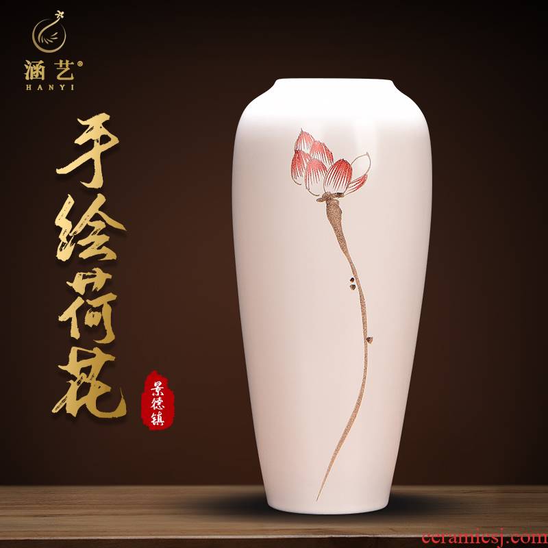 Jingdezhen ceramic new Chinese zen vases, flower receptacle desktop furnishing articles sitting room porch TV ark, home decoration