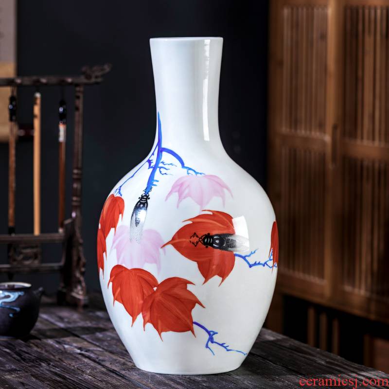 Jingdezhen ceramic vase furnishing articles large light hand draw new Chinese style key-2 luxury home rich ancient frame sitting room porch decoration