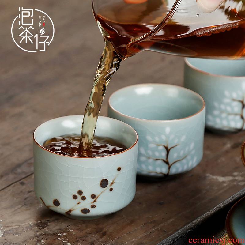 Your porcelain teacup personal single cup ice to crack Your up ceramics glaze slicing can keep pure manual hand - made master cup sample tea cup