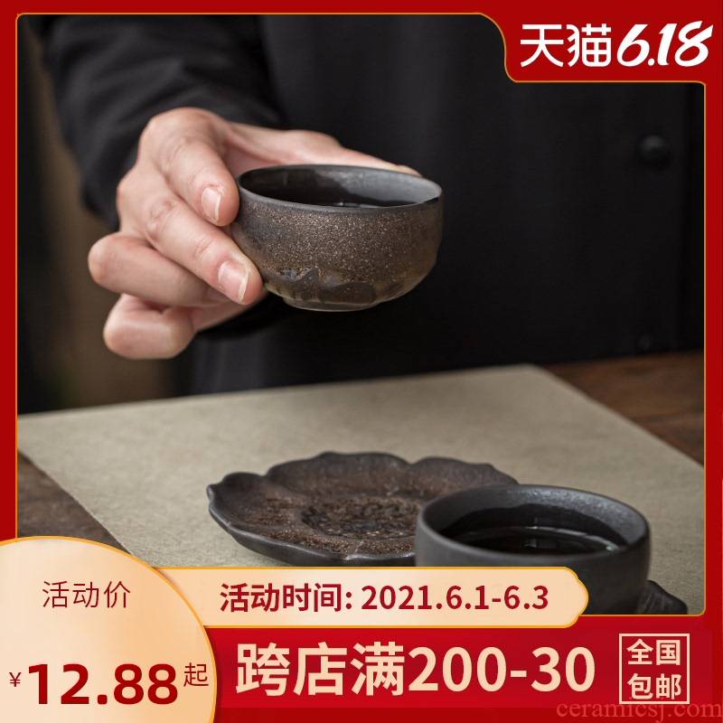 Manual fine gold coarse pottery ceramic cups single CPU antique Chinese pottery clay large kung fu tea set unglazed master CPU