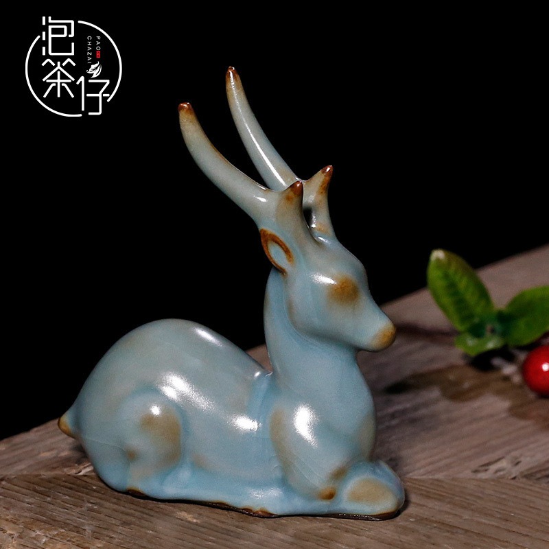 Spoil your up tea tea boutique creative open piece of tea table can raise ceramic tea place a deer with ornament