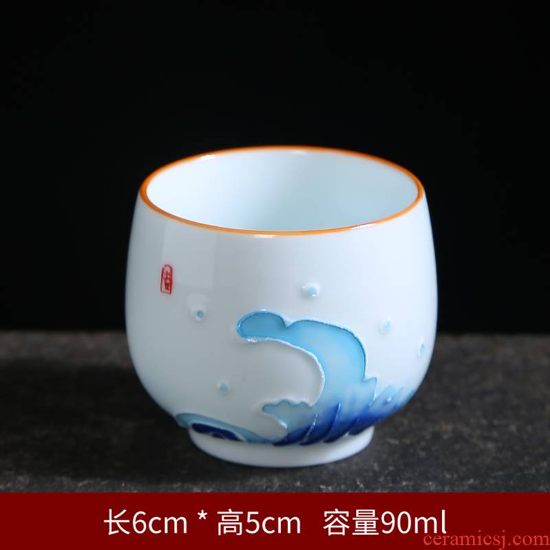 Hand made small tea cups ceramic up kung fu masters cup hat to a cup of tea one single sample tea cup bowl is Japanese