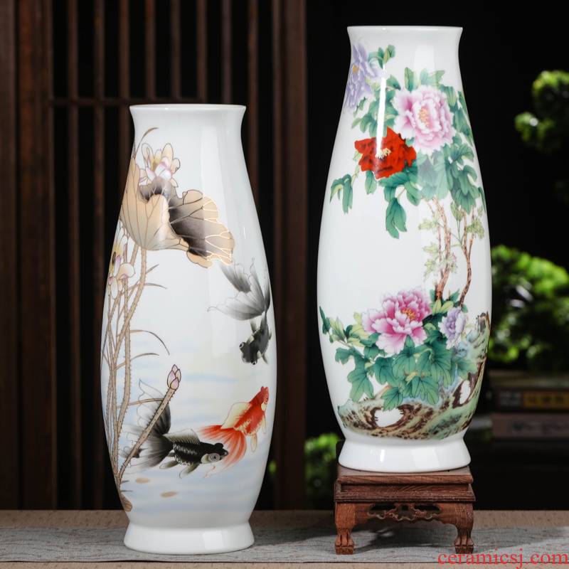 Jingdezhen large ceramic vase home sitting room adornment handicraft furnishing articles furnishing articles lucky bamboo flower vase