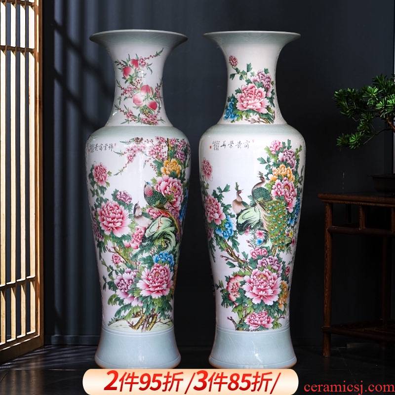 Jingdezhen ceramics hand - made furnishing articles of large vase flower arranging Chinese TV ark, company the opened a large sitting room