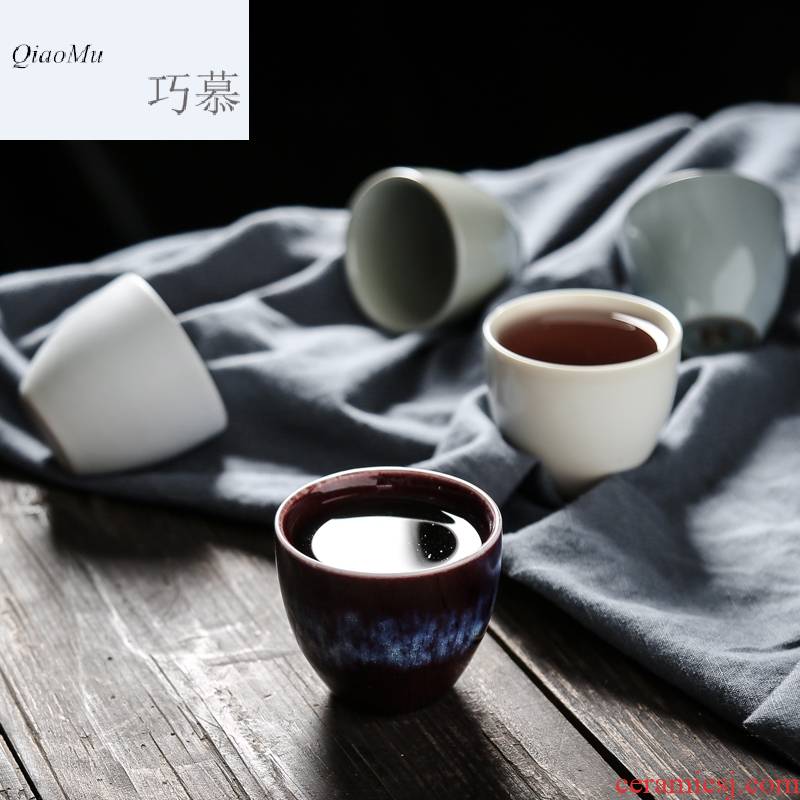 Five ancient jun qiao mu TN sample tea cup kung fu tea tea cups ceramic bowl, individual cup of water glass cup