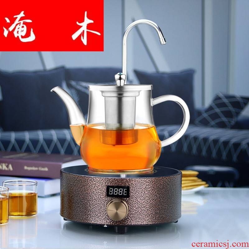 Flooded wooden flower pot boil tea kettle heat - resistant glass filter teapot automatic electrical TaoLu water pumping
