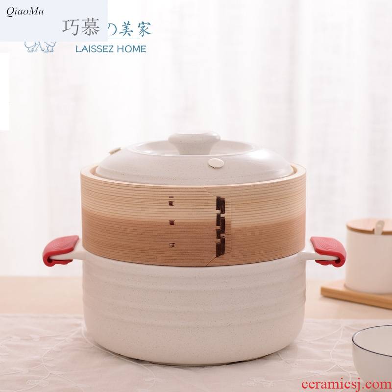 Qiao longed for a new day Korean spodumene ceramic pot flame to hold to high temperature micro pressure stew stone bowl steamer white sand pot boil