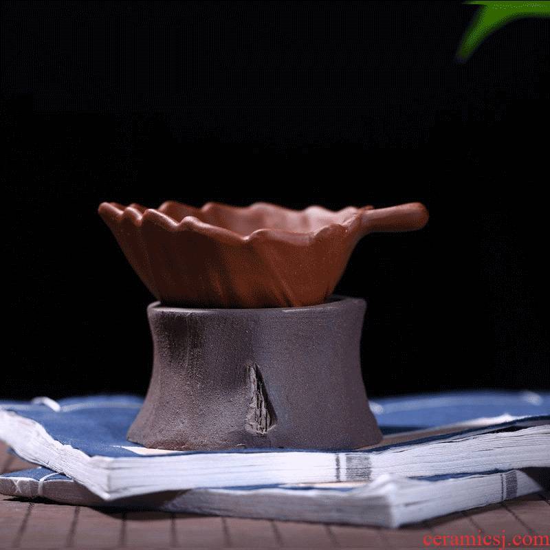 Qiao mu YM yixing purple sand tea sets tea accessories) filter using maple leaf tea)