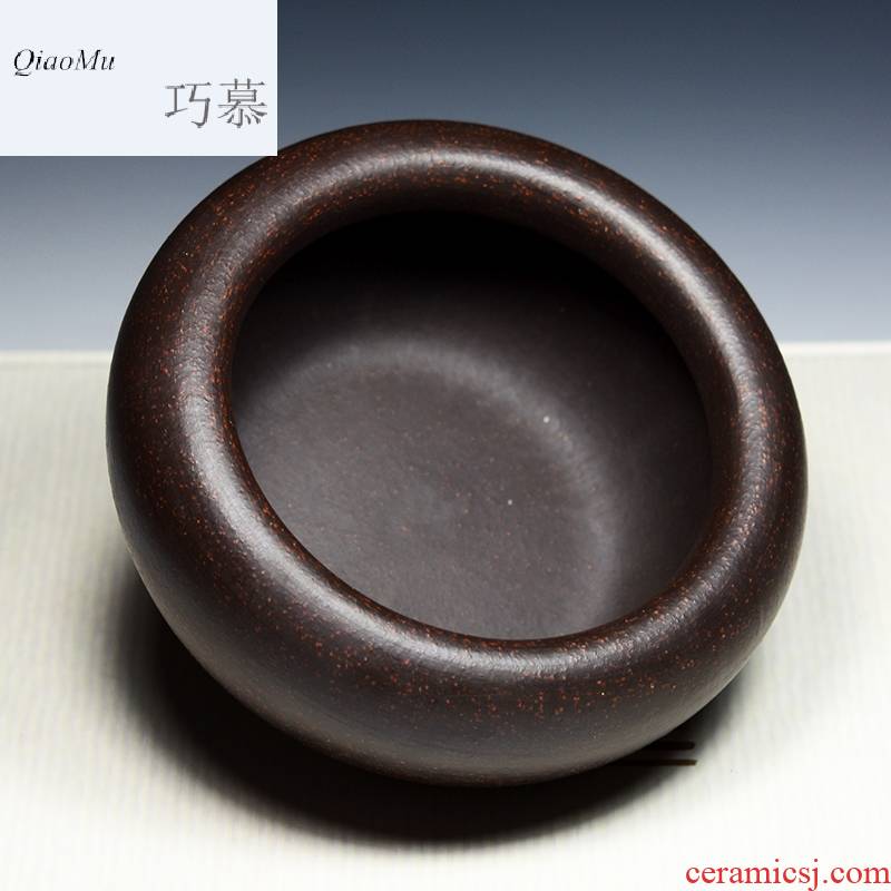 Qiao mu QD tea yixing purple sand, black sand zhu also manual embryo thick tea water ash writing brush washer from arts and crafts