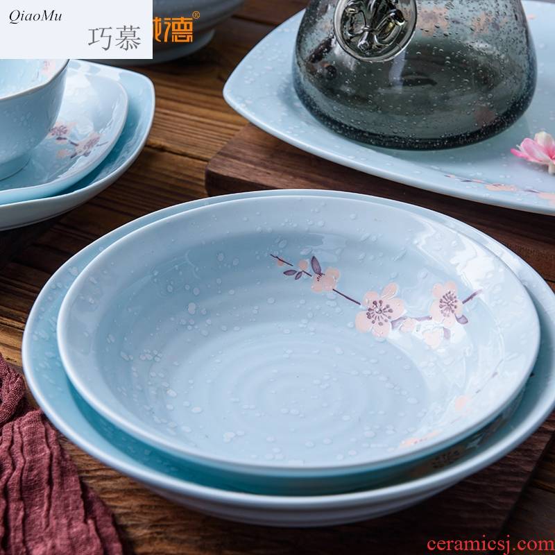 Qiao longed for 30 + 3 l casserole Japanese dishes suit household name plum combination dishes ceramic tableware box