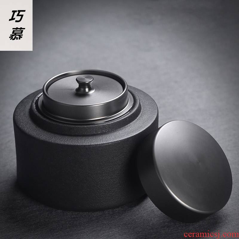 Qiao MuMing guest ceramic tea pot seal pot of black metal cover POTS storage medium black tea pu - erh tea POTS