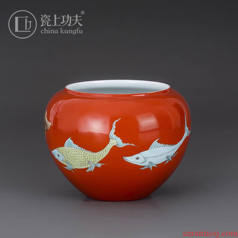 Jingdezhen porcelain on kung fu pure manual hand - made ceramic kung fu tea tea accessories small place tea to wash water