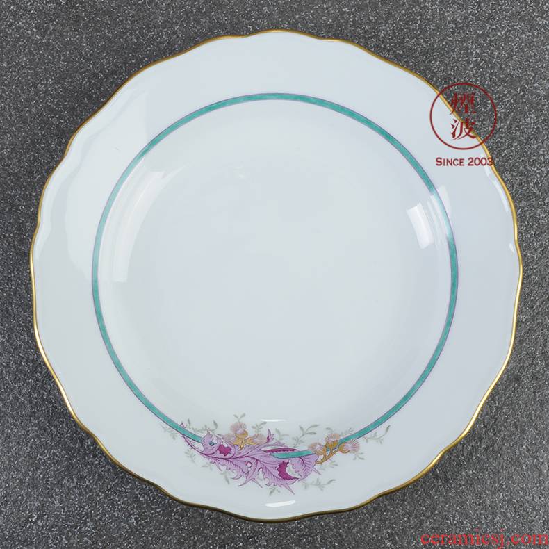 Germany mason MEISSEN porcelain new clipping purple milk thistle grain continental plate tray was 200 mm