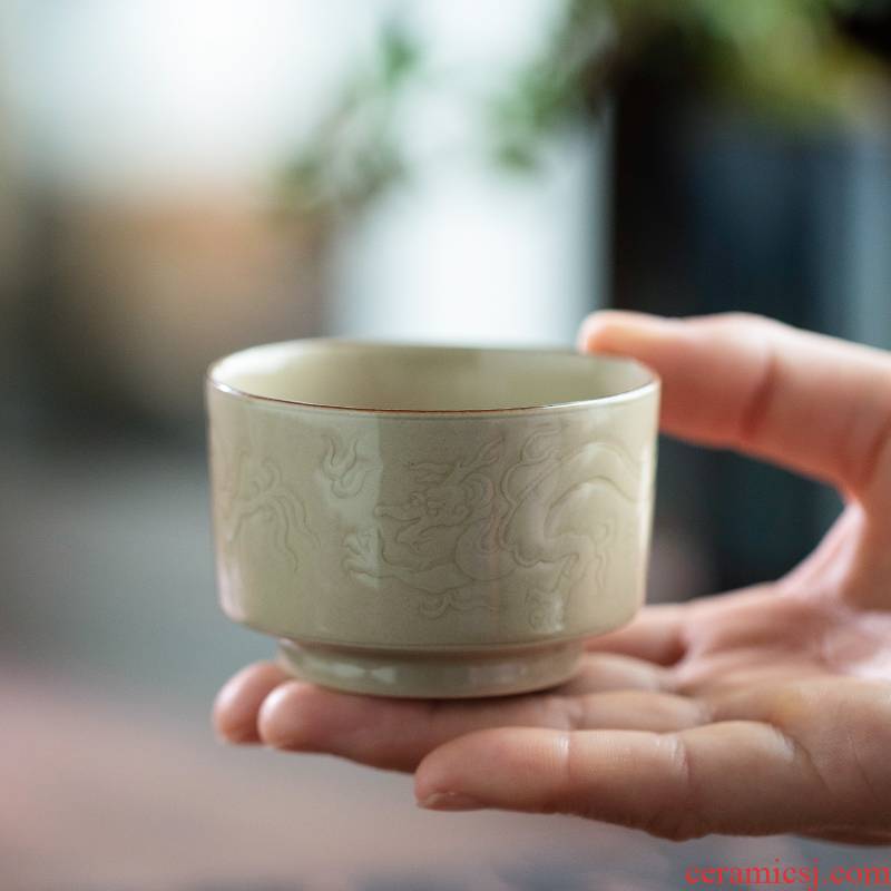 Jingdezhen up lotus - shaped straight koubei checking ceramic masters cup home of kung fu tea bowl sample tea cup